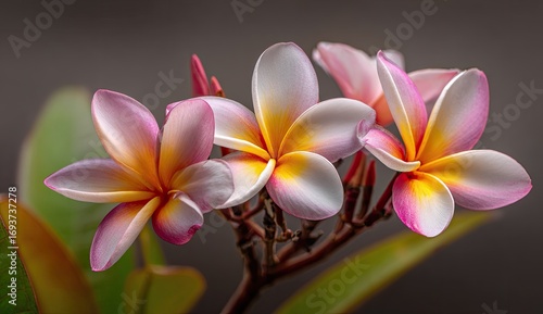 Wallpaper Mural Close-up of three plumeria flowers Torontodigital.ca