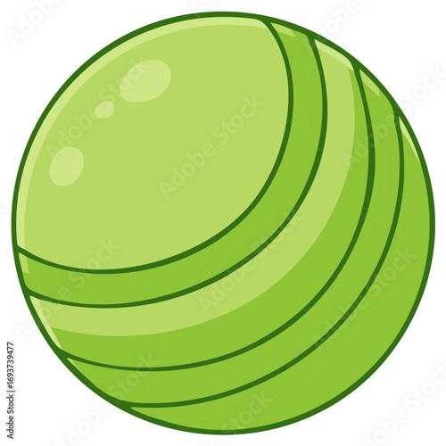 Shiny green striped round hard candy illustration