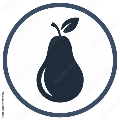 Pear fruit illustration in a circle graphic