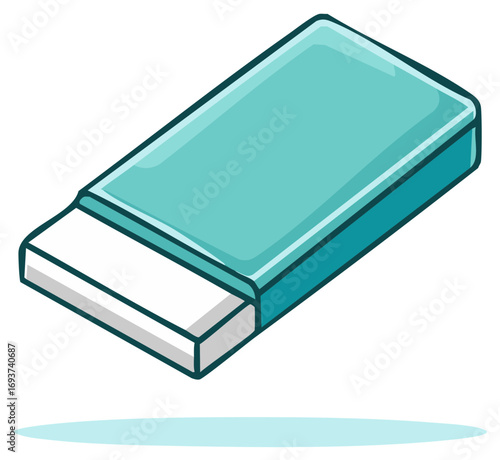 Cartoon Rubber Eraser in Aqua Casing for Editing and Mistakes Correction Needs