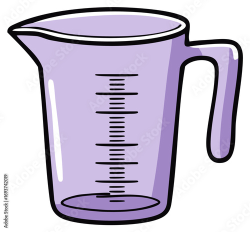 Cartoon measuring jug illustration for cooking, baking, or lab experiments