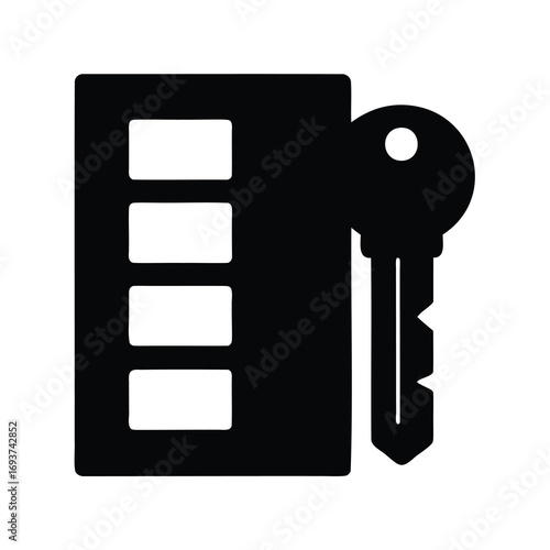 Key unlocking a form, accessing secure data, concept of authorization