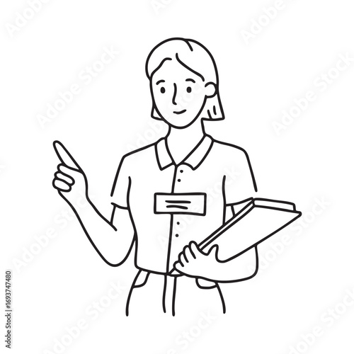 A volunteer guiding visitors at an event