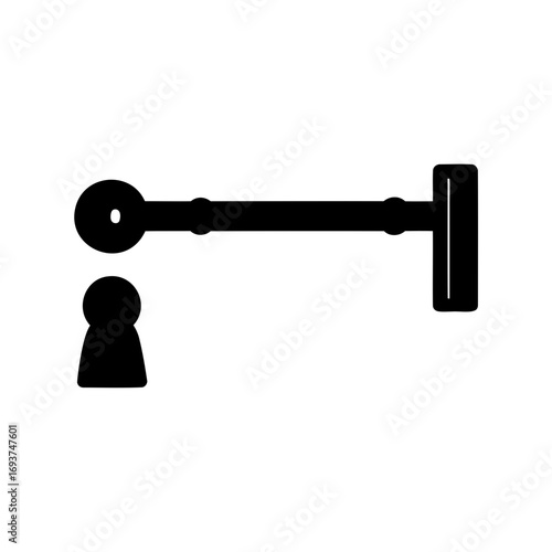 Minimalist illustration of a vintage key and lock, signifying access and security