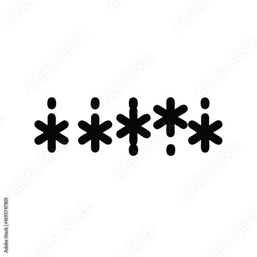 Representation of a password field with obfuscation using asterisks and dots