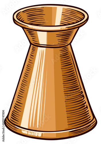 Copper cocktail jigger bar tool for measuring spirits and making drinks