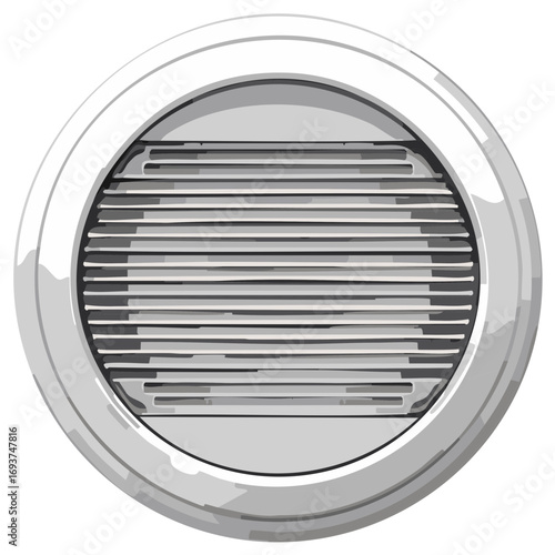 Circular Air Vent Grille Illustration for HVAC and Ventilation Systems