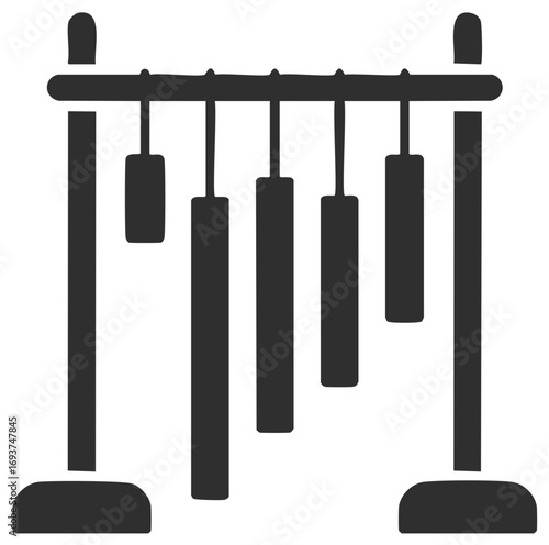 Wind Chimes Icon Vector Hanging Bells Percussion Instrument Illustration