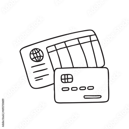 A voucher beside a credit card