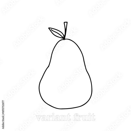 Outline coloring book for kids. theme fruits. Doodle outline various fruit collection. Cute tropical garden fruits, berries. Abstract Healthy food sketch black and white illustration.