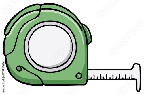 Cartoon Green Measuring Tape Tool for Construction and DIY Projects