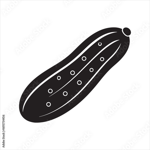 Pickle Silhouette, Vector, Icon, Logo, White Background
