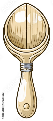 Hand-drawn wood cooking spoon vector illustration