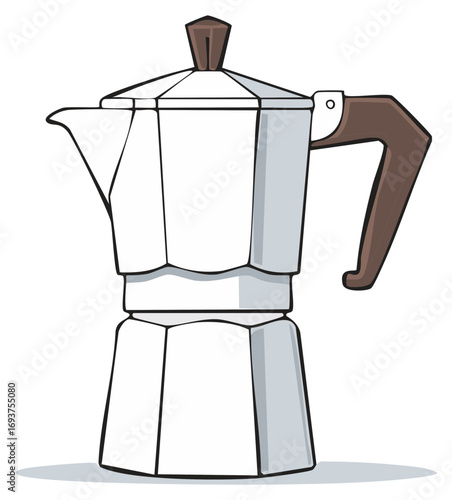 Classic stovetop espresso maker for aromatic coffee preparation