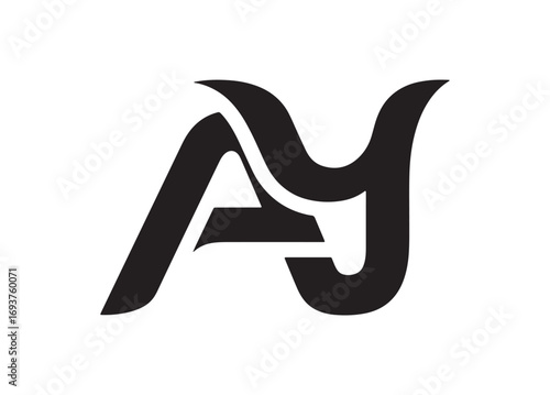 Modern aj monogram logo design stylish black letters initials corporate brand identity