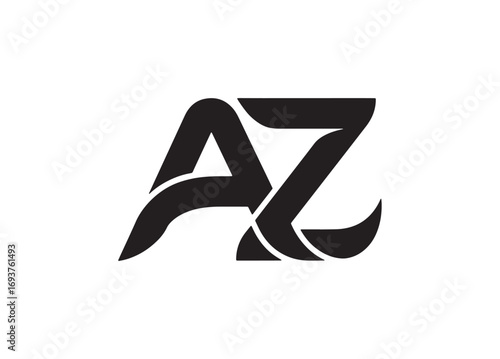 Modern black az monogram logo design for branding and identity