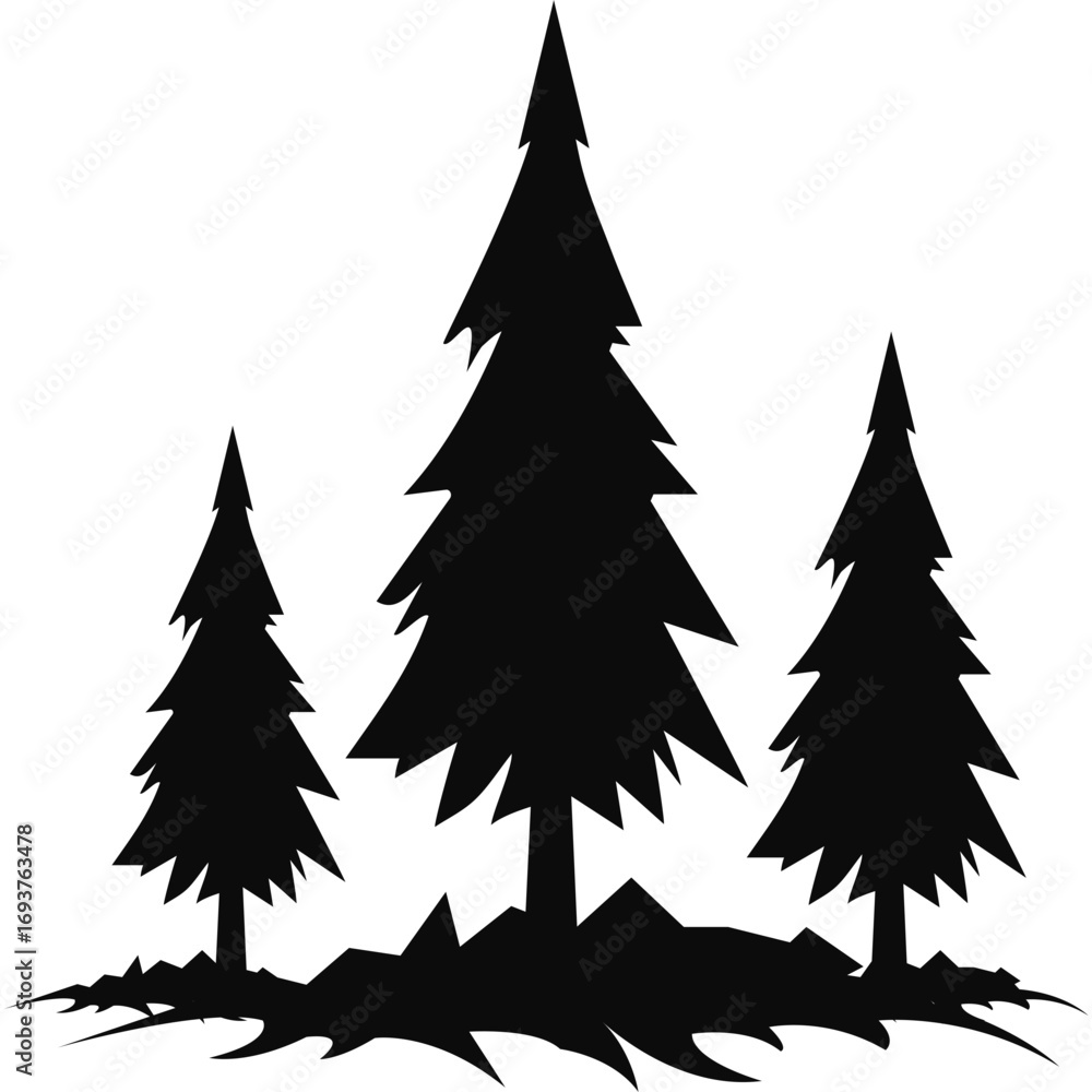 Obraz premium Pine Tree Silhouette
