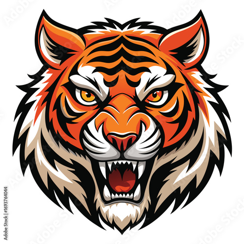 Fierce Tiger Head - Vector Illustration
