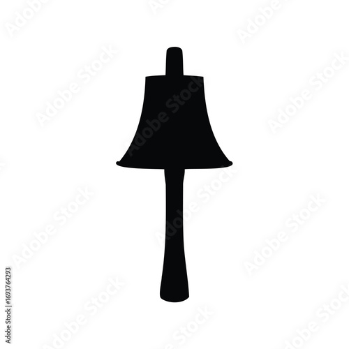 Silhouette of a handbell on a white background for Christmas and other events