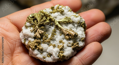 Stunning pyrite specimen held in a hand showcasing natural mineral beauty and texture