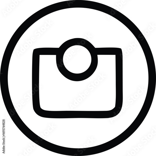 Simple line art icon of a weighing scale inside a circle representing health and fitness measurement