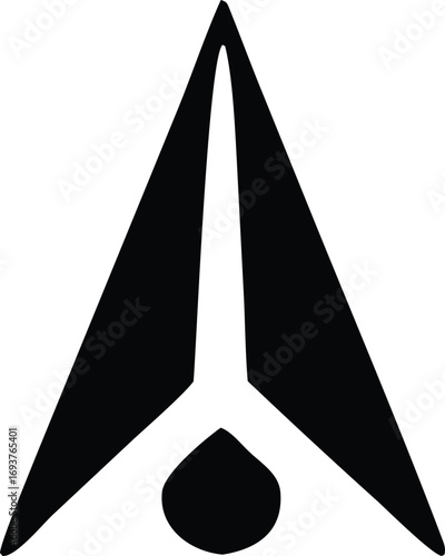 Abstract arrow symbol graphic design geometric shapes modern minimalist upward movement symbol icon