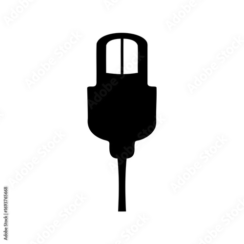 Black silhouette of a SIM eject tool key for mobile devices