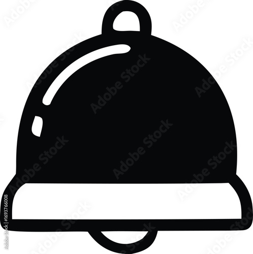 Simple icon of a bell silhouette for notifications alerts reminders and communication alerts