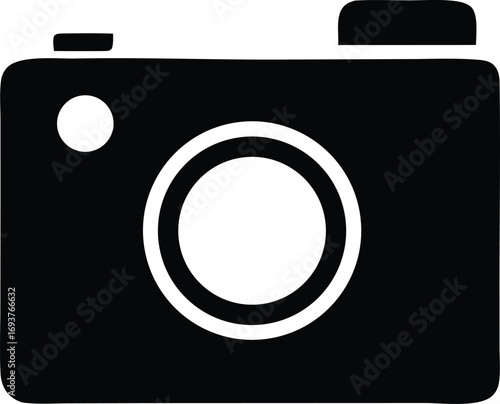 Iconic digital camera silhouette simple and modern design for photography and technology applications