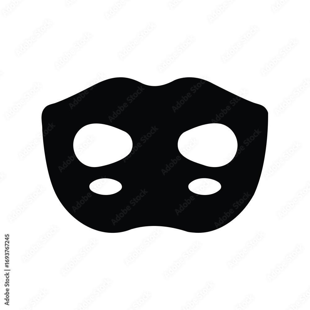 Fototapeta premium Symmetrical black mask with four distinct openings and rounded edges design