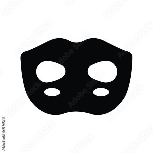 Symmetrical black mask with four distinct openings and rounded edges design