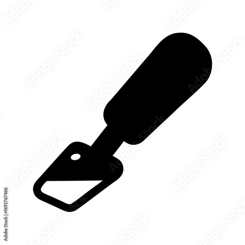 Silhouette illustration of a glazing tool, used for smoothing out caulking
