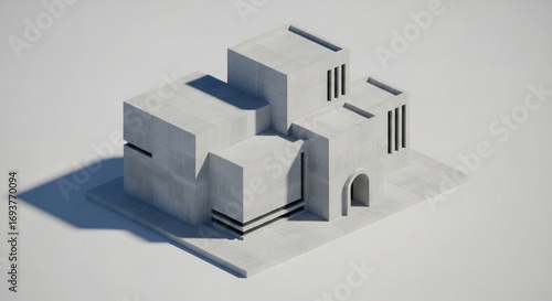 Modern minimalist house design architectural rendering home exterior building abstract architecture project concept