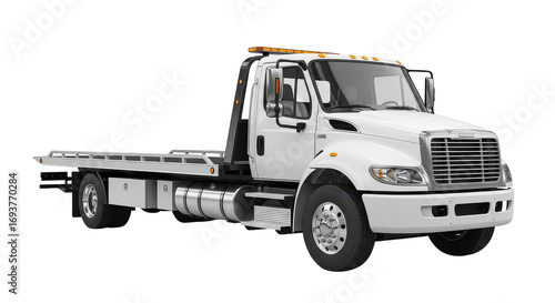 White Tow Truck Flatbed 3d Render