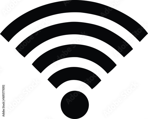 Iconic wi-fi signal strength symbol seamlessly connecting devices for wireless internet access and digital connectivity