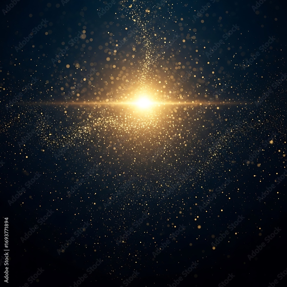 Naklejka premium Bright Starburst in Cosmic Space.