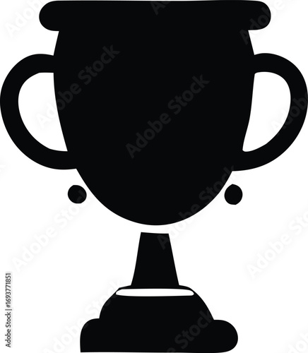 Iconic silhouette of a classic trophy symbolizing victory achievement and competition excellence representing awards and success
