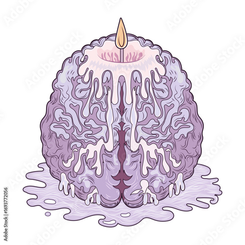 A flat style illustration depicting brain candle 
