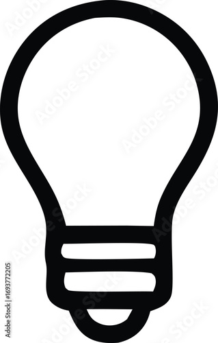 Simple outline of a light bulb icon for ideas and innovation concepts minimalist design element