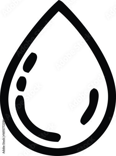 Simple outline of a water droplet icon for hydration and purity concepts clean water symbol graphic design element