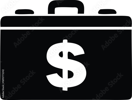 Business briefcase with dollar sign symbol representing finance wealth and investment opportunities