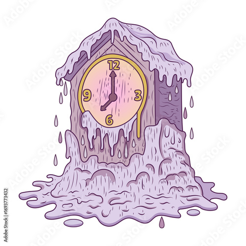 A flat style illustration representing wasting time 
