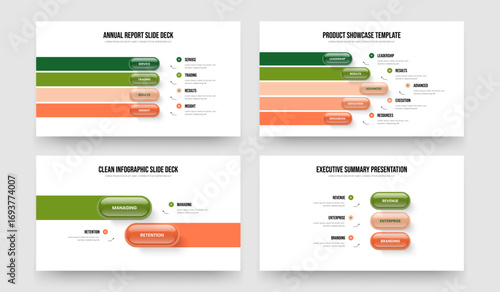 Company Overview Four Five Two Three Element Diagram Frame Template Vector Illustration Bundle. Project Development 4 5 2 3 Step Infographic Presentation Design Set.