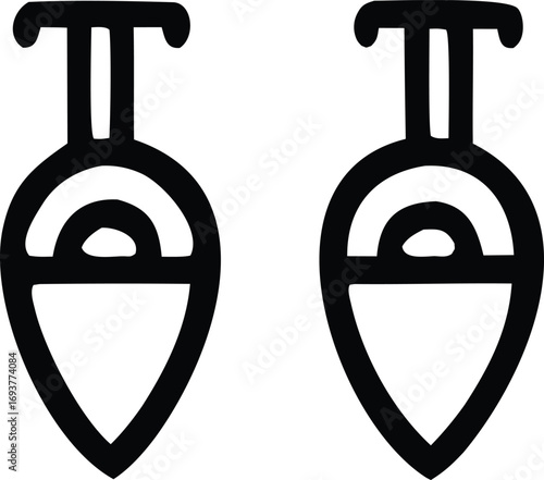 Two identical ancient egyptian hieroglyphs representing the eye of horus symbolizing protection healing and royal power in a bold black line design