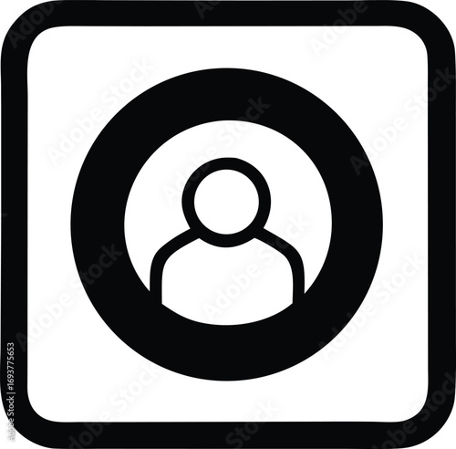 Simple user profile icon silhouette a minimalist graphic representation of a person symbol for accounts and identity