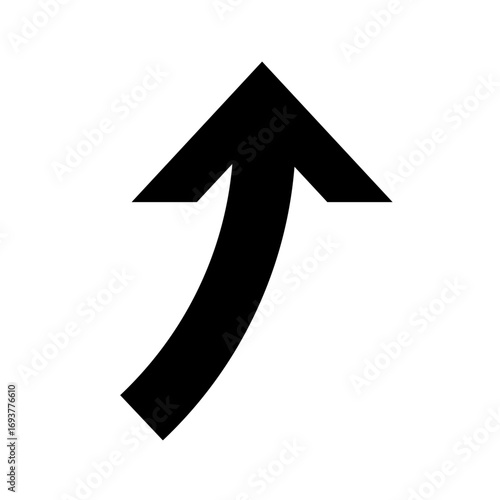 Small angled up-arrow with compact shaft — subtle indicator for minor upward movement.