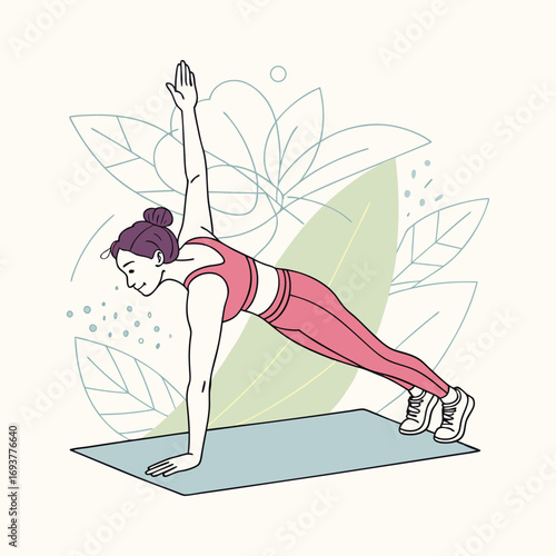 Home Workout & Gym Exercises Illustration Pack – Yoga, Plank, Squats & Training