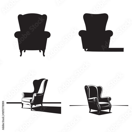 A comfortable black leather office armchair with a sleek contemporary design, isolated on a white background