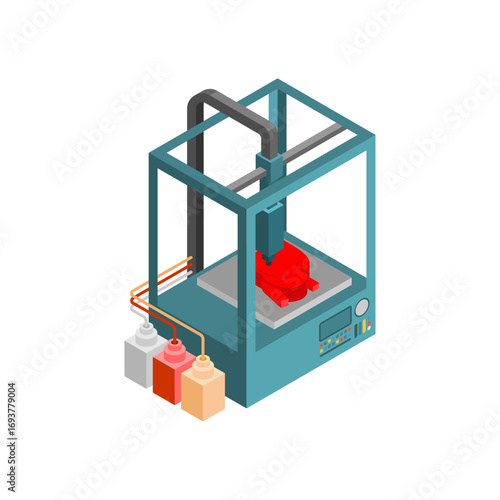 3D printer creating a human heart, symbolizing medical innovation, biotechnology, organ printing, and future of healthcare.