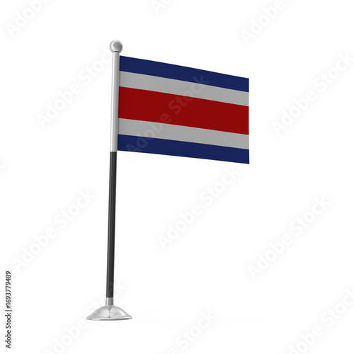 Free Download Costa Rica Flag, National Symbol on Desk Flagpole , 3d Png, transparent background. - GFXLoad